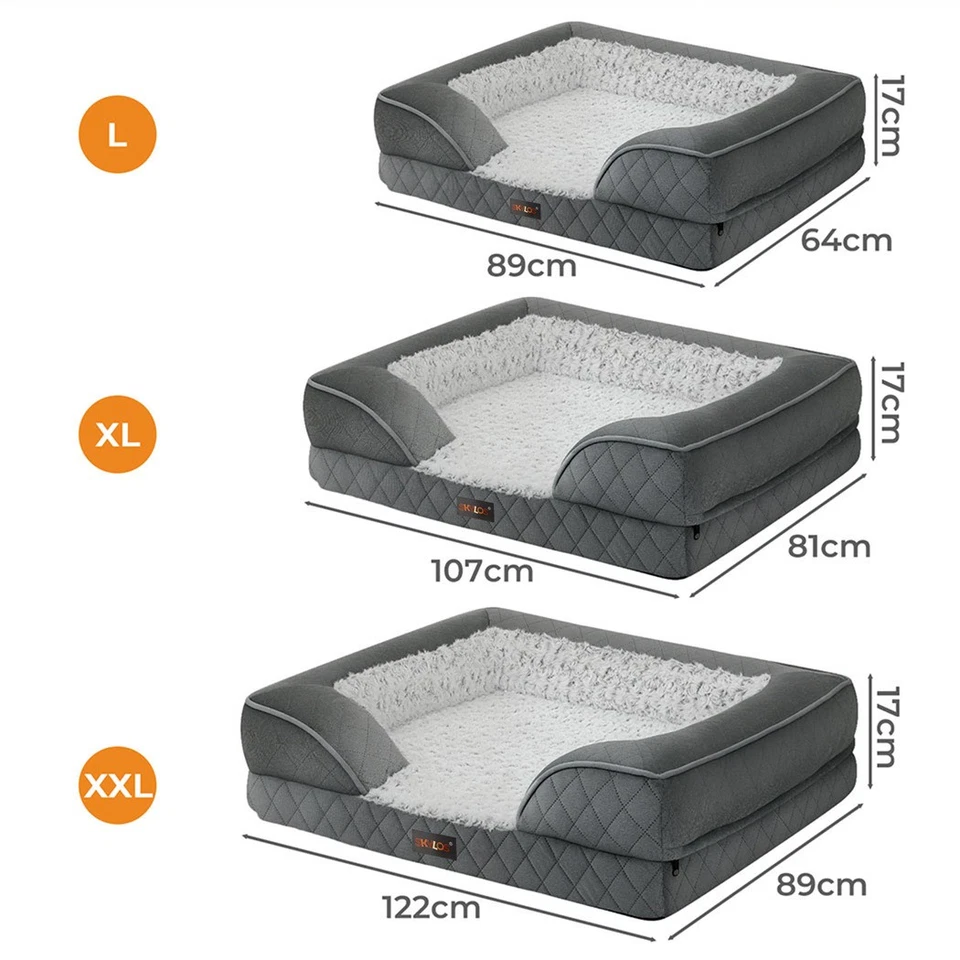 Skylos Orthopedic Pet Bed Dog Memory Foam Cushion Calming Mat Washable Large - Image 2 of 4