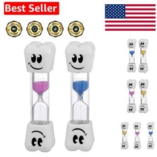 Smile Tooth 2 Minute Sand Timer Assorted Colors 2 Pack