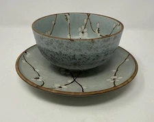 Vtg Japanese Sakura Spring Blossom 7 1/2” Plate and Bowl Perfect Cond.