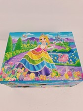 Vintage Lisa Frank Glittery Princess Cassara Mirrored Stationary Jewelry Box