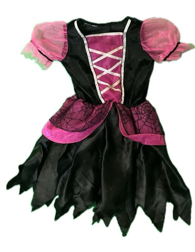 Witch Costume Dress 2t  toddler Black Pink Elastic Stretch Halloween Outfit