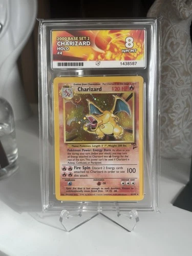 Charizard Holo Base Set 2 4/130 Ace Graded 8 Pokemon TCG
