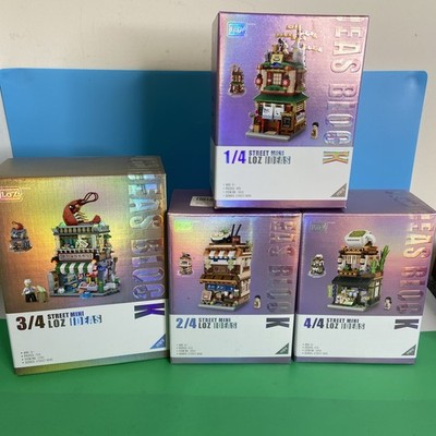 LOZ Street Mini KOMPLETTSATZ 1-4 Bausteine Set Ideen Block NEU VERSIEGELT