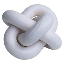 3 Link Wood Knot Decor, Hand Carved Coffee Table Decoration, Boho Chain Link,