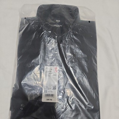 Uniqlo Super Non Iron Slim Fit Long Sleeve Shirt Black XS 100% Cotton