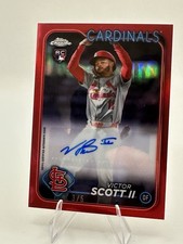 2024 Topps Chrome Update Victor Scott II RC Red Refractor Auto 3/5 #ACVIS Rookie