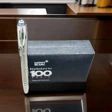 Montblanc Starwalker Roller Ballpoint Pen Blue Body +Silver Clip I Black Ink