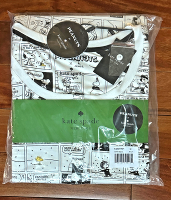 KATE SPADE PEANUTS PRINT HENLEY PAJAMA SET:NWT MEDIUM, LARGE, or 