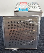Oatey Designline DSS4040R-D-04: 4" x 4"  Square Shower Drain - Wave Pattern