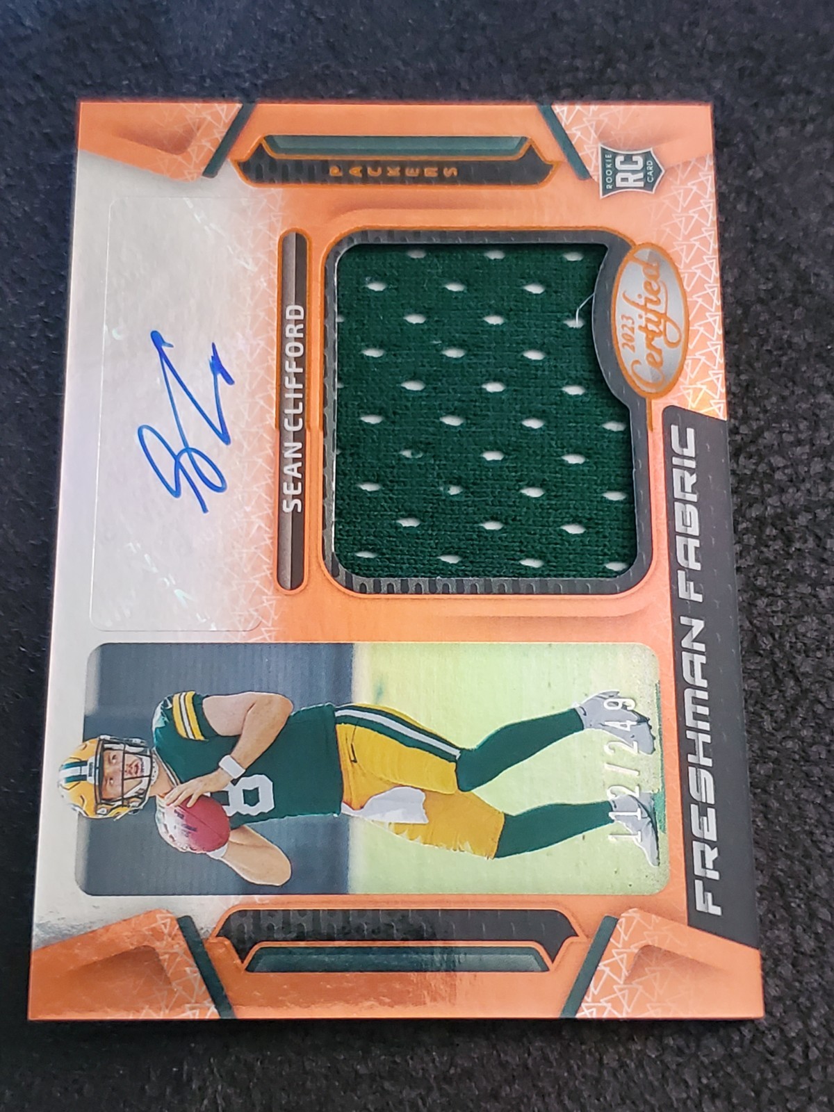Sean Clifford Panini Certified Freshman Fabric Mirror Signature #FFMS18 Mirror Orange