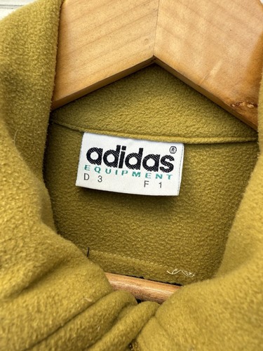 Vintage Adidas Equipment 1/4 Zip Pullover Fleece Sweatshirt Khaki Herren Größe S - Bild 4 von 15