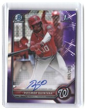 Roismar Quintana #/250 2022 Bowman Chrome Prospects Autographs Purple Refractors