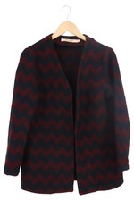 Giacca donna leggera fantasia zigzag bordeaux blu taglia M 38 vintage