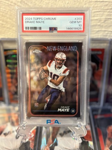 2024 Topps Chrome #203 Drake Maye New England Patriots RC Rookie PSA 10