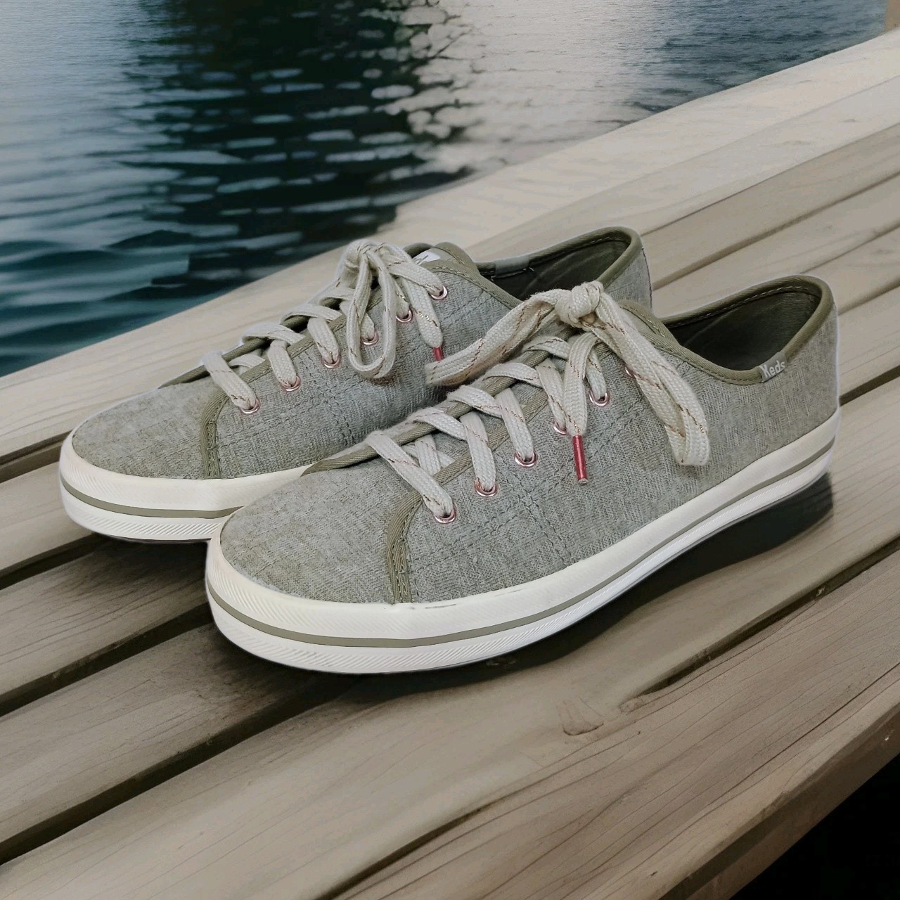 PANTOFOLA D’ORO Sneaker stringate Keds Dream Foam da donna TAGLIA 9 grigie accenti oro rosa NUOVE