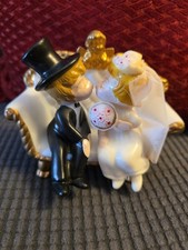 Vintage 1970 Wilton Inc. Bride and Groom Cake Topper   Hand Painted.