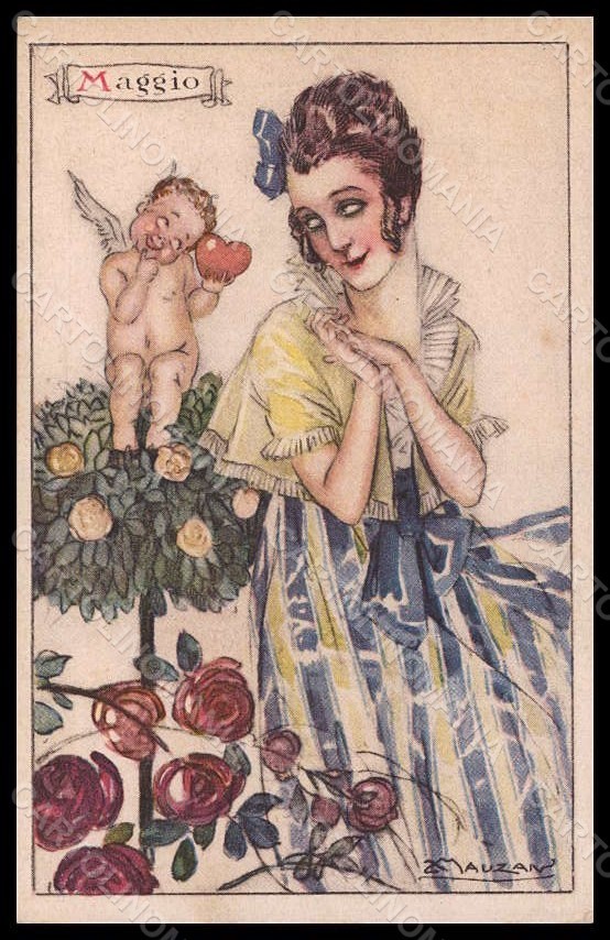 Artista Firmato Mauzan Glamour Lady I Mesi Maggio Serie 13-5 RUGHE pc VK7545