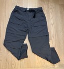 North Face Convertible Cargo Pants Mens Large Gray Belted Nylon Hiking Outdoors