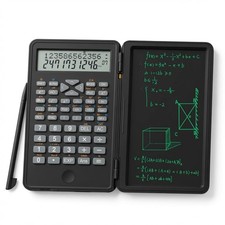 Scientific Calculator with LCD Writing Tablet – 240 Functions for Math, Black