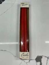 Vtg Penn Petite Tapers Extra Hard Non-Drip #2865, 10" 5ct box Red/ Apricot