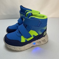 Skechers S-Lights Thunder Squad Toddler Boys Blue Light Up Boots Size 7