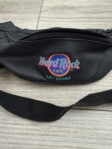Vintage 1990’s Black Leather Hard Rock Cafe Las Vegas Fanny Pack