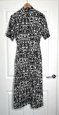 French Connection Animal Print Shirt Dress Button Tie Up Dress Size UK 12