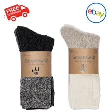 BEARPAW Women's Boot Sock, 6-pair, Ivory, Fits shoe size 4-10 Free Shipping