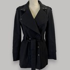 Reiss Black Belted Trench Coat | Size S