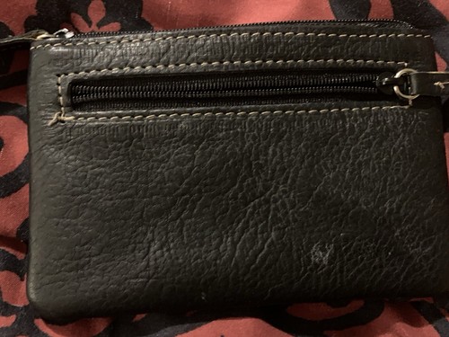 Cartera con soporte de identificación de cuero negro - Imagen 2 de 4