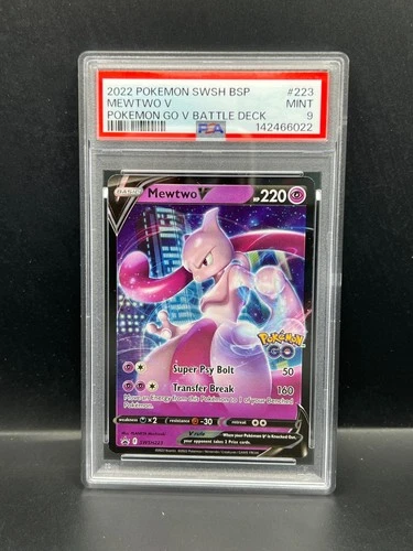 Pokemon PSA 9 MINT Mewtwo V SWSH223 Pokemon GO V Battle Deck Promo Holo S#6022