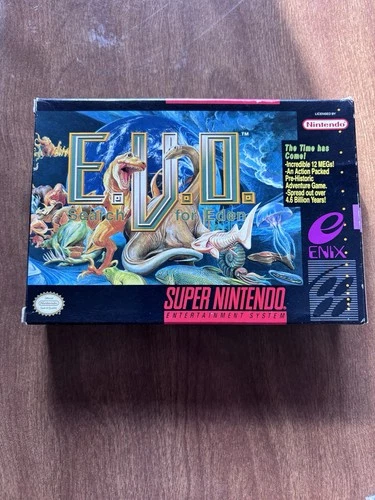 Enix E.V.O.: Search for Eden Super Nintendo SNES Official Nintendo box and game