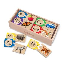 Melissa  Doug Self-Correcting Alphabet Wooden Puzzle In Storage Box 52 pcs 