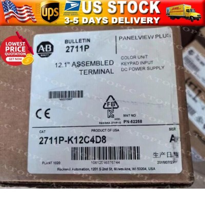 New 2711P-K12C4D8 AB Industrial Button Touch Screen 2711P-K12C4D8 US Free Tax