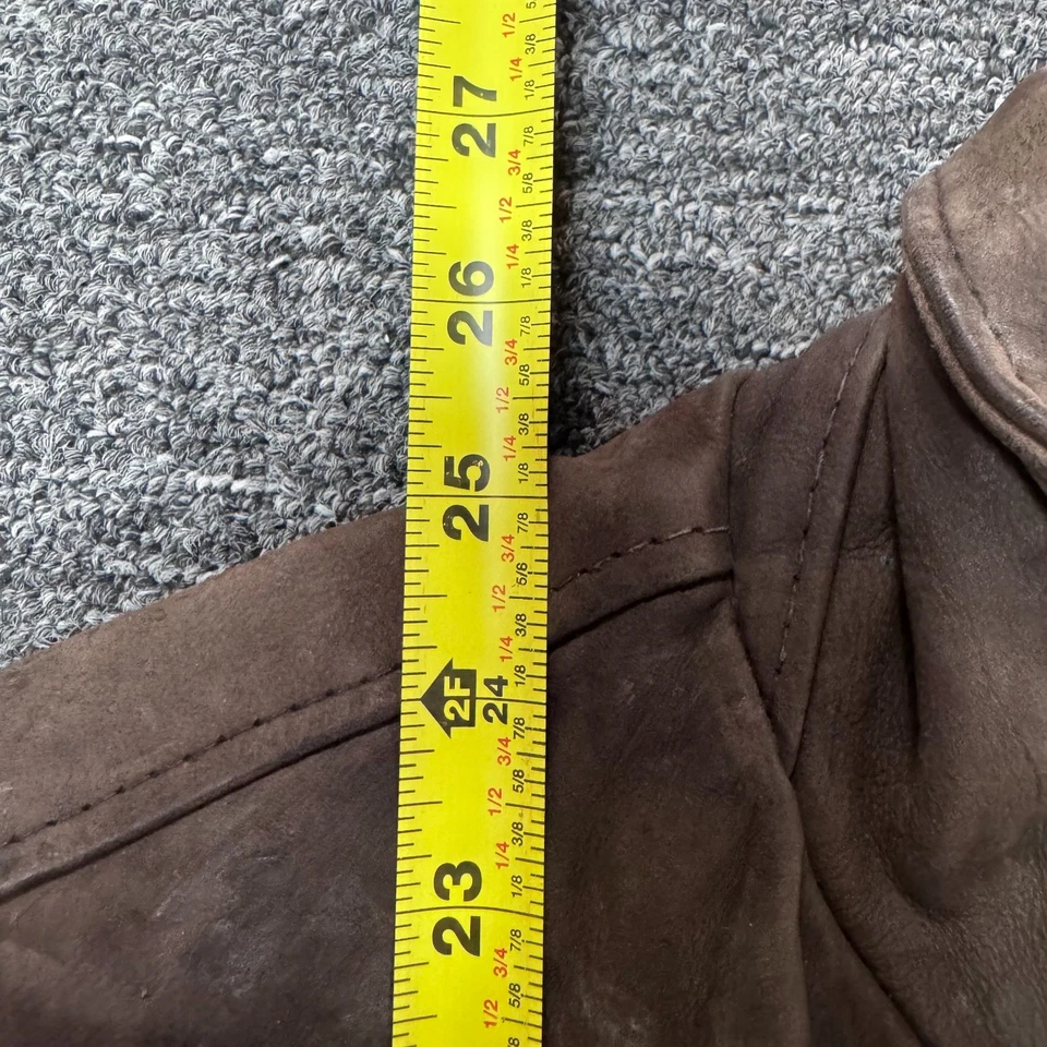 Vintage Vera Pelle Italy Leather Coat Jacket Mens - Size M Brown Does Not Zip - Image 4 of 4