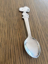 Vintage 1958 Snoopy Peanuts Stainless Steel Embossed 5 Spoon - Made In Japan