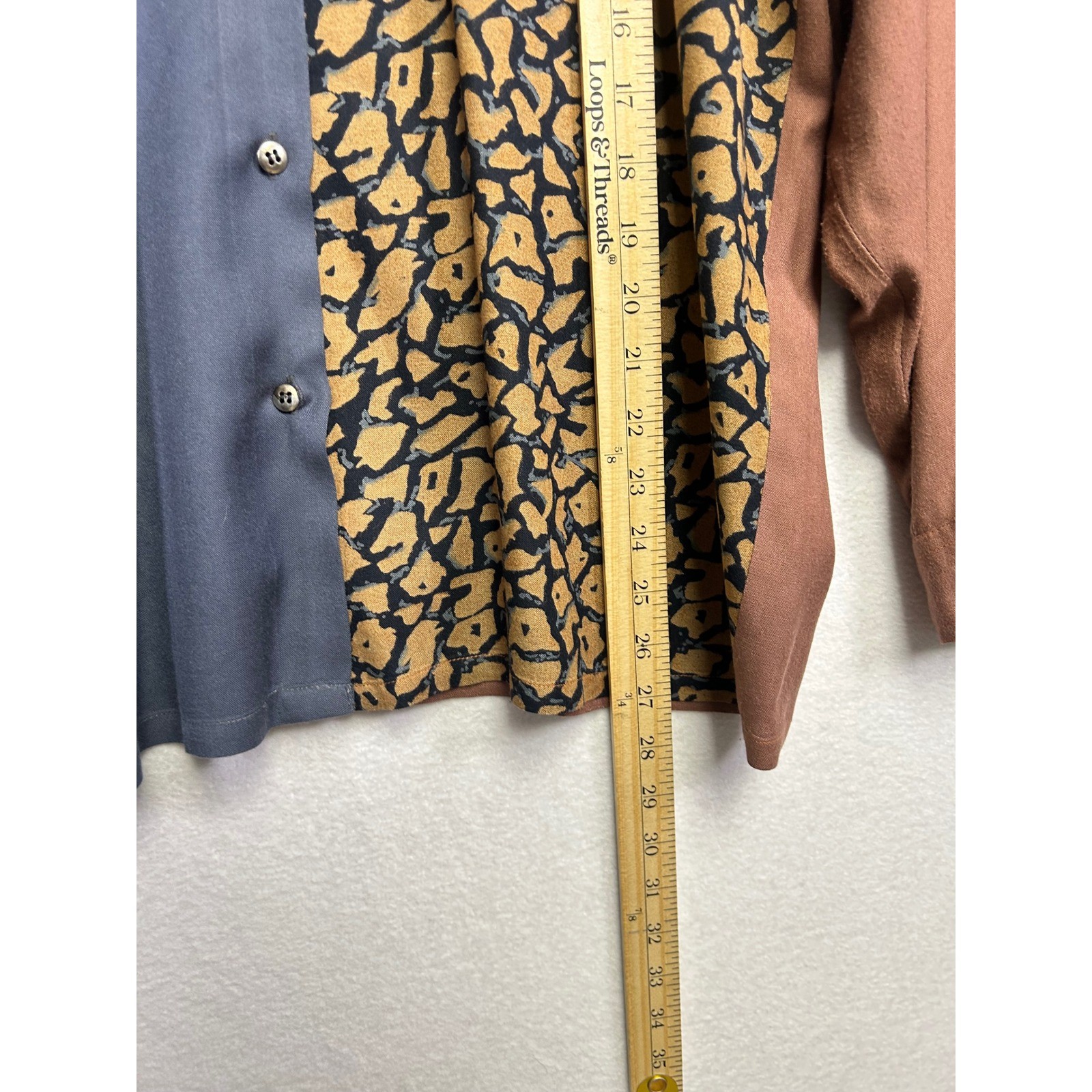 Vintage Together Patchwork Print Button Down Shir… - image 8