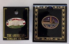 2 épingles à revers White House Washington DC 1600 Pennsylvania Avenue Traub Co neuves avec étiquettes