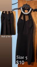 Women s Black Halter Beaded Formal Sleeveless...