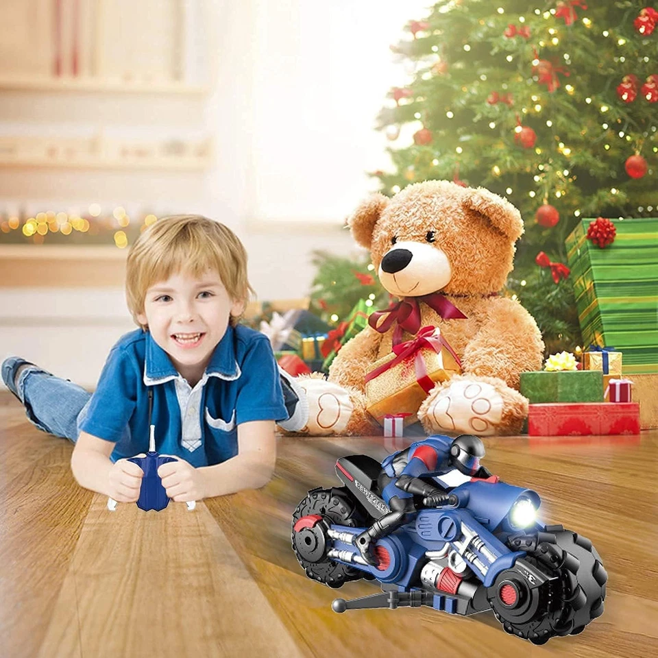 Liberty Imports 2.4Ghz RC Motorcycle Remote Control Stunt Drift Bike Blue  - Image 4 of 4