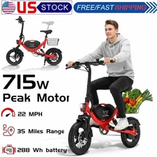Electric Bike for Adults 715W Peak Motor 22 MPH Adjustable Seat 35 Miles Range