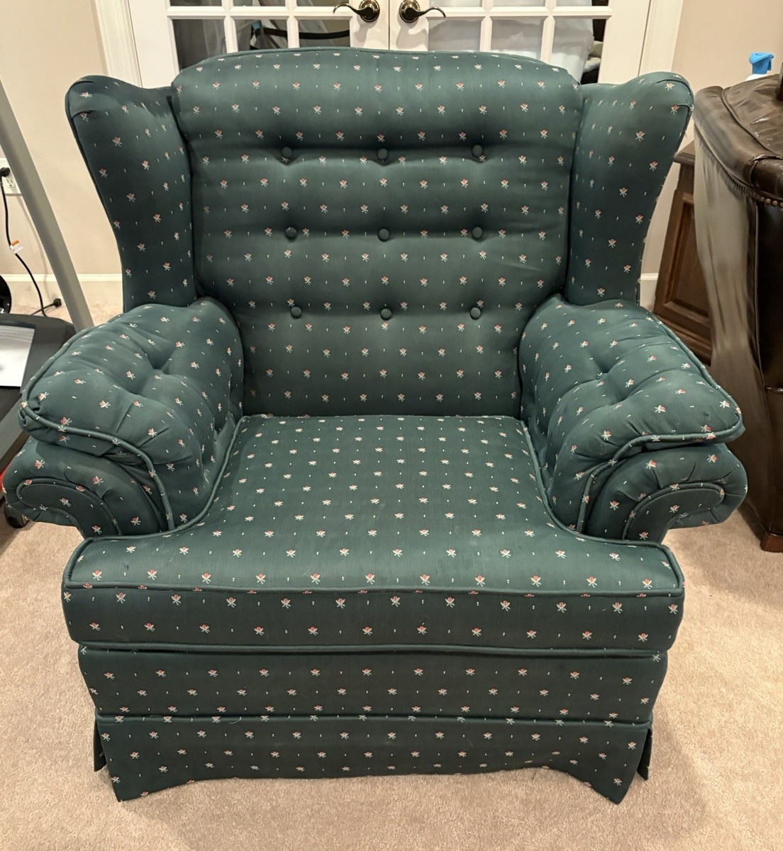 Ethan Allen Traditional Classics Wingback Floral Armchair