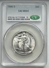1946-S Walking Liberty Half Dollar - CAC MS64