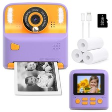 Kids Instant Print Camera, Portable Travel Toys Camera for Toddler, Print Bla...