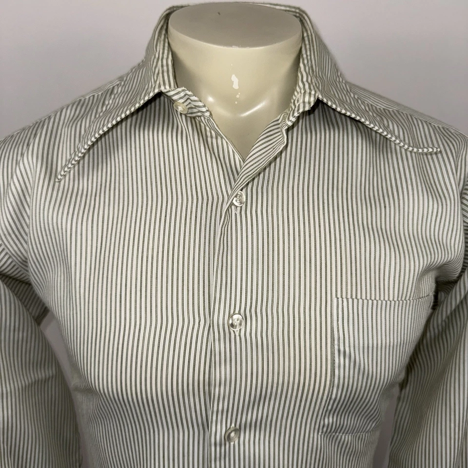 Camisa de vestir vintage Towncraft Penneys puños franceses discoteca años 60 grande para hombre 16 34 Foto 4 de 4