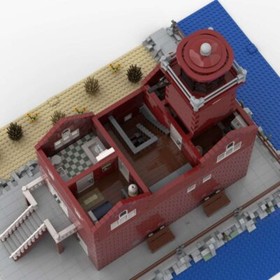 MOC-84264 Big Red Lighthouse with Interior 5493 Piece Building Sets