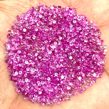 Natural Pink Color Sapphire 3 mm Round Cut Lot 200 Pcs Certified Loose Gemstone