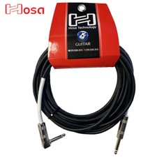 Hosa GTR-220R 20FT 24AWG Straight to Right Angle Guitar Instrument Cable Black