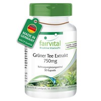 GrüNer Tee Extrakt 750 Mg 90 Kapseln Hochdosiert Vegan, Fairvital