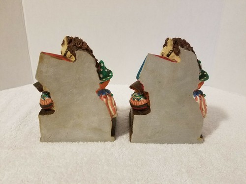 Vintage Clown Horse Toy Box Kite Nursery Child's Baby Room Decorative Bookends - Picture 3 of 12